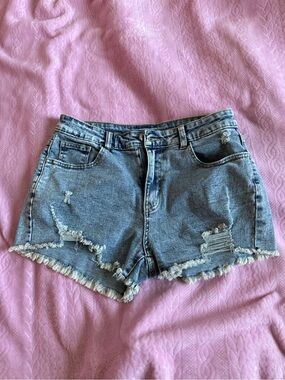 Distressed Denim Cutoff Shorts
